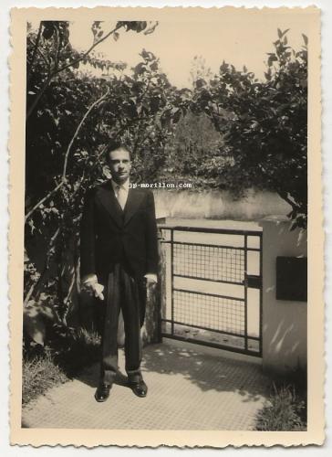 Rabat, Maroc, 1957, Jean Morillon avant la présentation des lettres de créance d'Alexandre Parodi (nouvel ambassadeur de France).